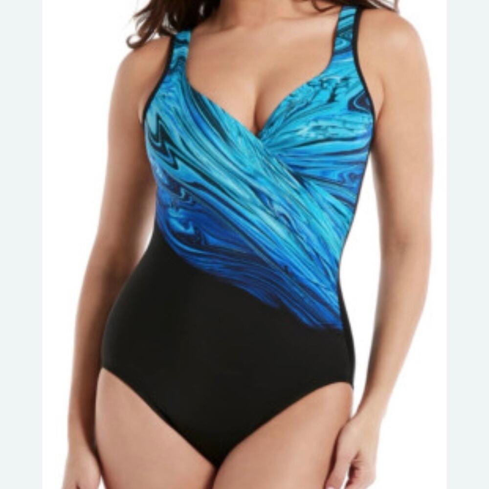 Miraclesuit Blue Pointe It's A Wrap One-Piece Swimsuit L38717 Size 6T